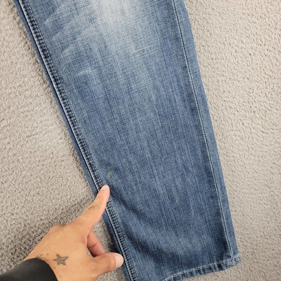 Buffalo David Bitton Jeans Mens 29x32 Blue Denim THRASHED Grunge Distressed - Picture 10 of 16